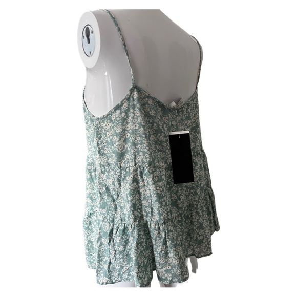 Paper Crane Blue Floral Tank - Picture 2 of 7